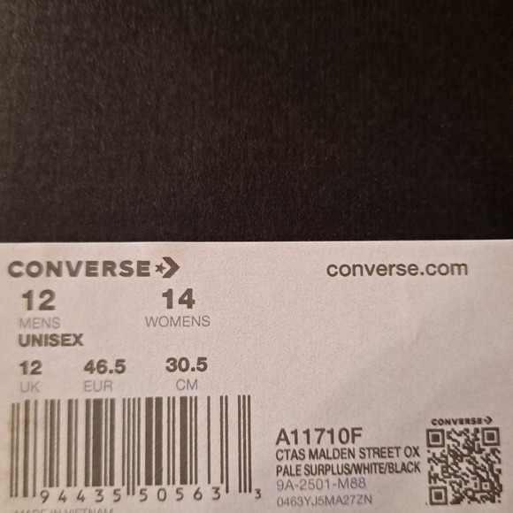 Chuck Taylor All Star Converse Men's Beige Canvas Sneakers Size 12 - Picture 8 of 8